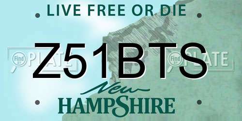 Z51BTS New Hampshire License Plate