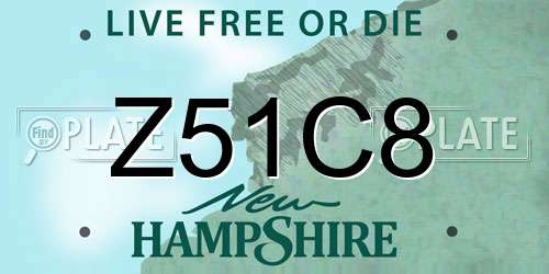 Z51C8 New Hampshire License Plate
