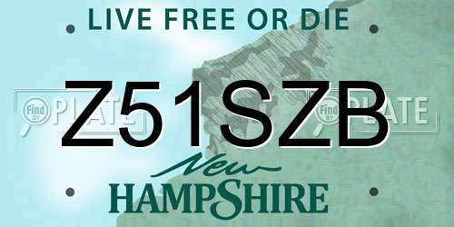Z51SZB New Hampshire License Plate
