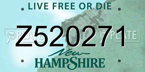 Z520271 New Hampshire License Plate