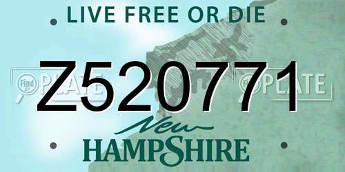 Z520771 New Hampshire License Plate