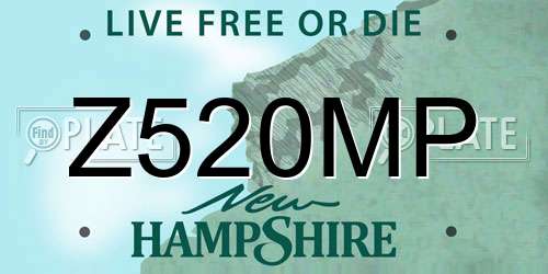 Z520MP New Hampshire License Plate