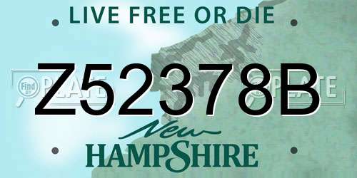 Z52378B New Hampshire License Plate
