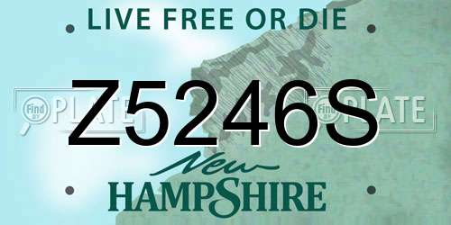 Z5246S New Hampshire License Plate