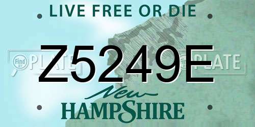 Z5249E New Hampshire License Plate
