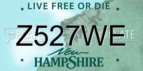 Z527WE New Hampshire License Plate