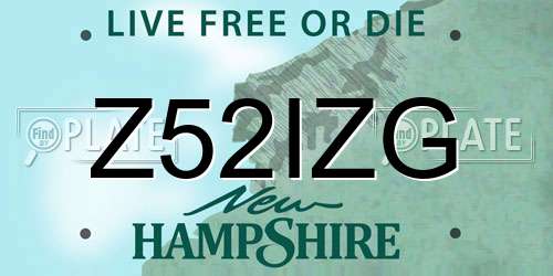 Z52IZG New Hampshire License Plate