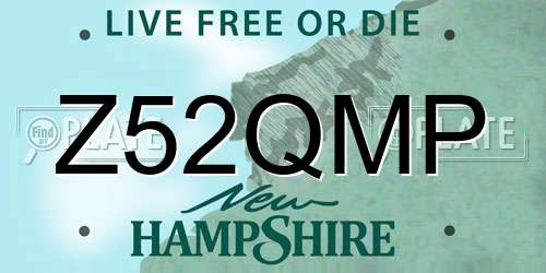 Z52QMP New Hampshire License Plate