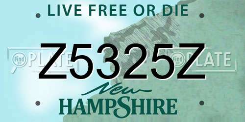 Z5325Z New Hampshire License Plate