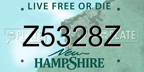 Z5328Z New Hampshire License Plate