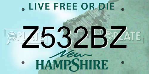 Z532BZ New Hampshire License Plate