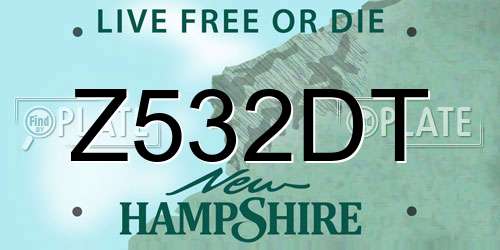 Z532DT New Hampshire License Plate