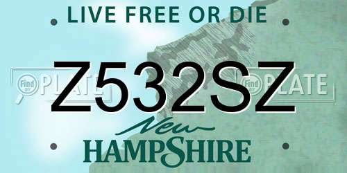 Z532SZ New Hampshire License Plate