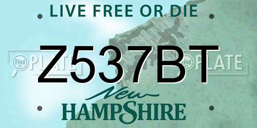 Z537BT New Hampshire License Plate