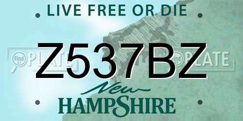 Z537BZ New Hampshire License Plate
