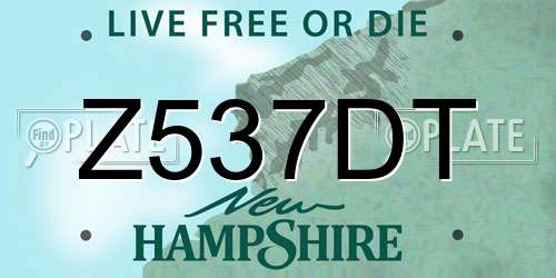 Z537DT New Hampshire License Plate