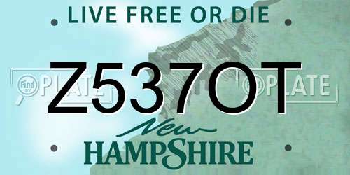 Z537OT New Hampshire License Plate