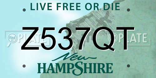 Z537QT New Hampshire License Plate