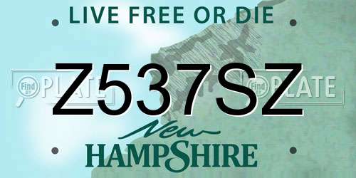 Z537SZ New Hampshire License Plate