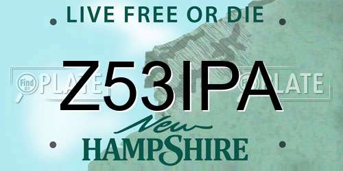 Z53IPA New Hampshire License Plate