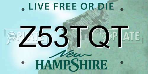 Z53TQT New Hampshire License Plate