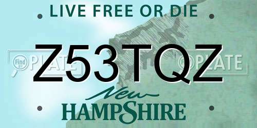 Z53TQZ New Hampshire License Plate