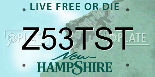 Z53TST New Hampshire License Plate