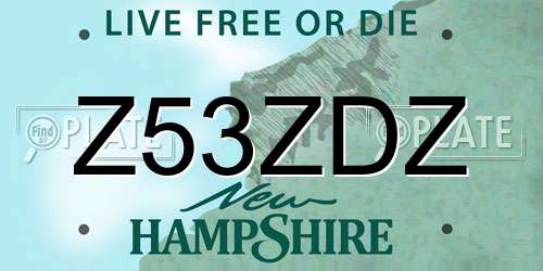 Z53ZDZ New Hampshire License Plate