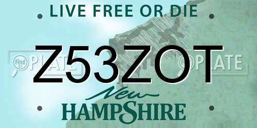 Z53ZOT New Hampshire License Plate