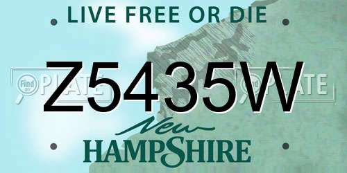 Z5435W New Hampshire License Plate
