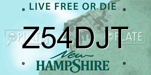Z54DJT New Hampshire License Plate