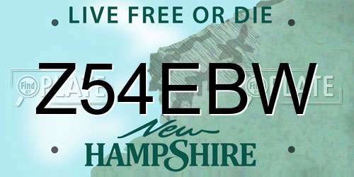 Z54EBW New Hampshire License Plate