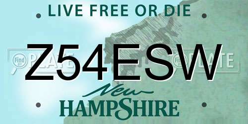 Z54ESW New Hampshire License Plate