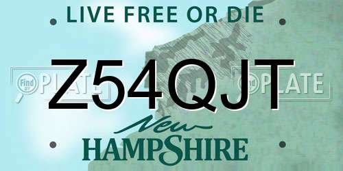 Z54QJT New Hampshire License Plate