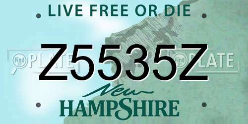 Z5535Z New Hampshire License Plate