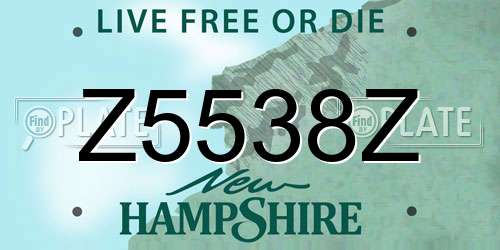 Z5538Z New Hampshire License Plate