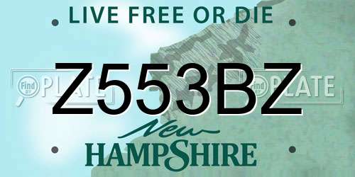 Z553BZ New Hampshire License Plate