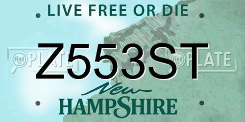 Z553ST New Hampshire License Plate