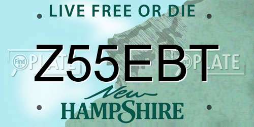 Z55EBT New Hampshire License Plate