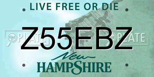 Z55EBZ New Hampshire License Plate