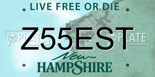 Z55EST New Hampshire License Plate