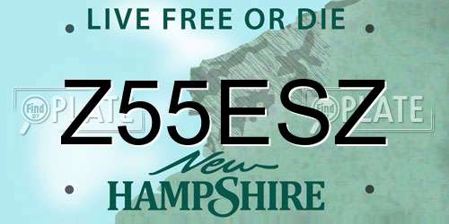 Z55ESZ New Hampshire License Plate