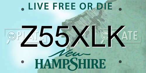 Z55XLK New Hampshire License Plate
