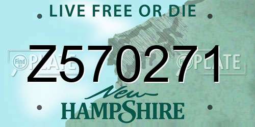 Z570271 New Hampshire License Plate