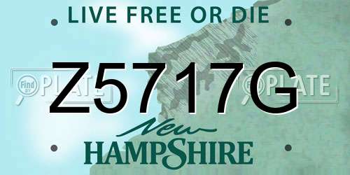 Z5717G New Hampshire License Plate