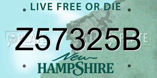 Z57325B New Hampshire License Plate