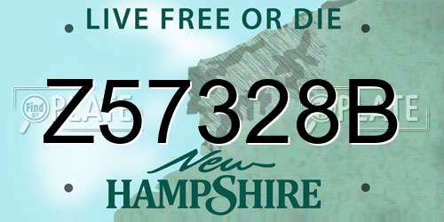 Z57328B New Hampshire License Plate