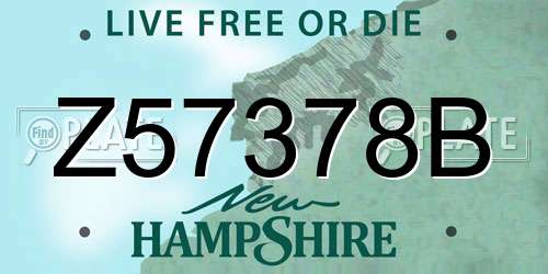Z57378B New Hampshire License Plate