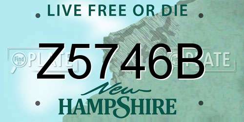 Z5746B New Hampshire License Plate