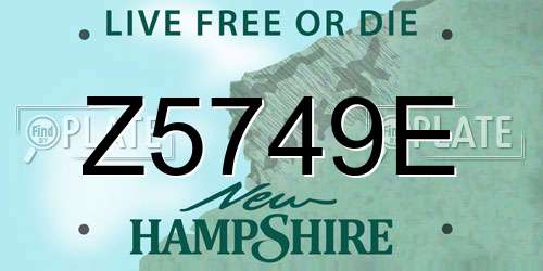 Z5749E New Hampshire License Plate